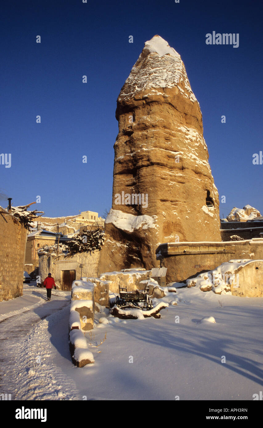 Goreme, Cappadocia, Turchia. La zona è conosciuta per il camino fata formazioni rocciose. Foto Stock