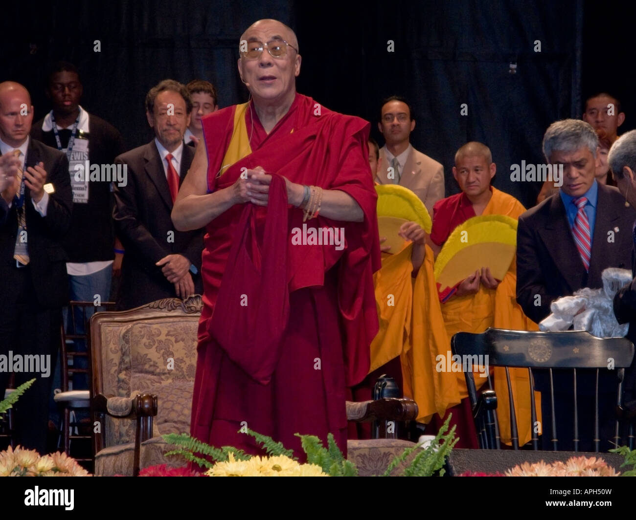 Sua Santità il Dalai Lama durante la sua visita alla Emory University di Atlanta in Georgia Foto Stock