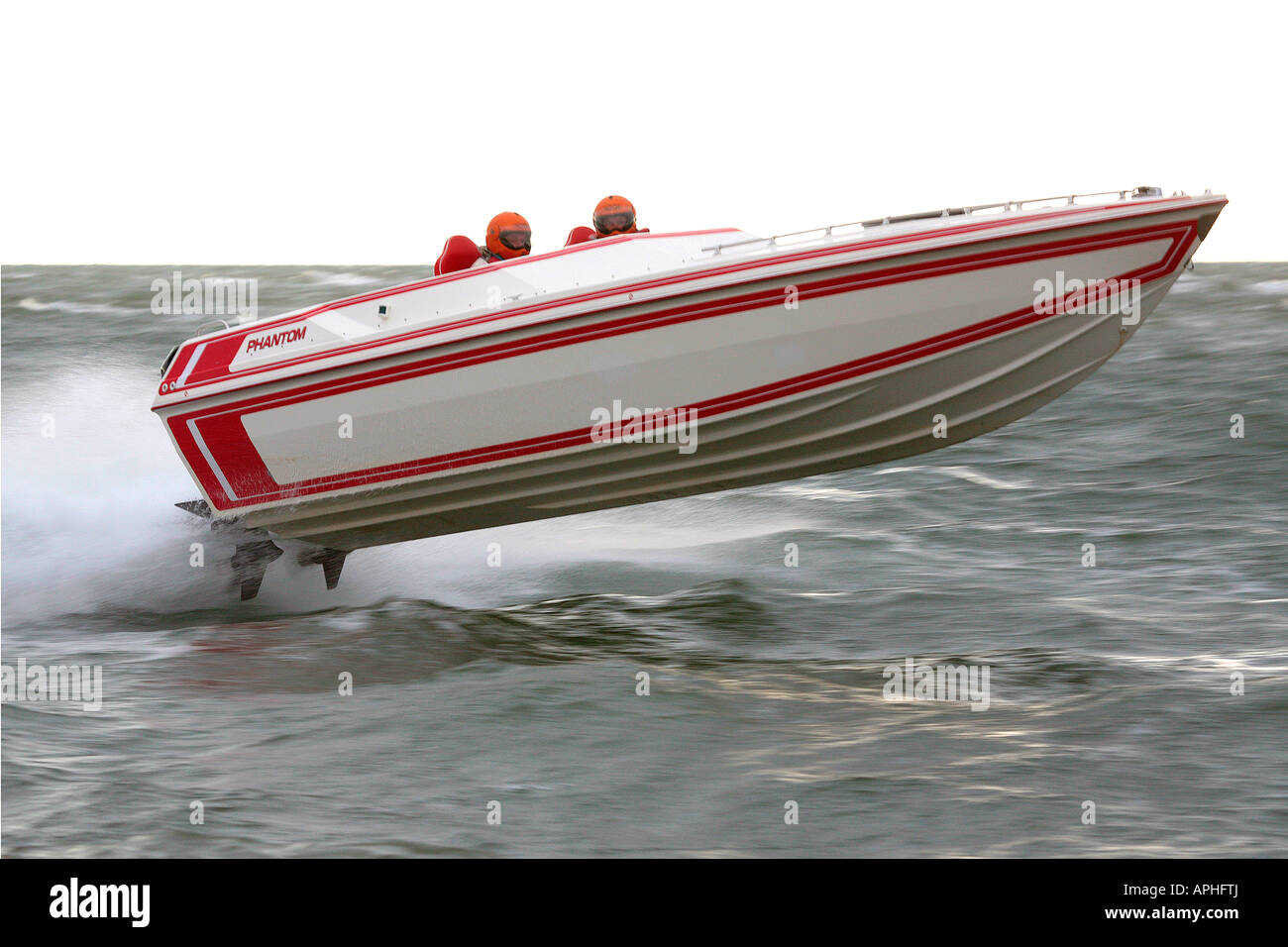 Power Boat Racing Phantom 28 twin rig Club Racing a Exmouth Inghilterra Foto Stock