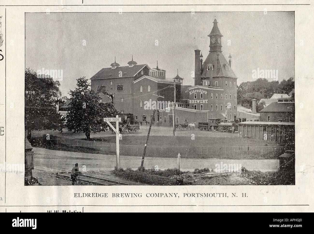 1895 pubblicità per Eldredge Brewing Company in Portsmouth NH Foto Stock