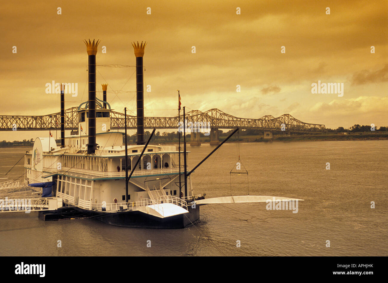 Isola di Capri Casino sul pedalò Mississippi Natchez Mississippi USA Foto Stock