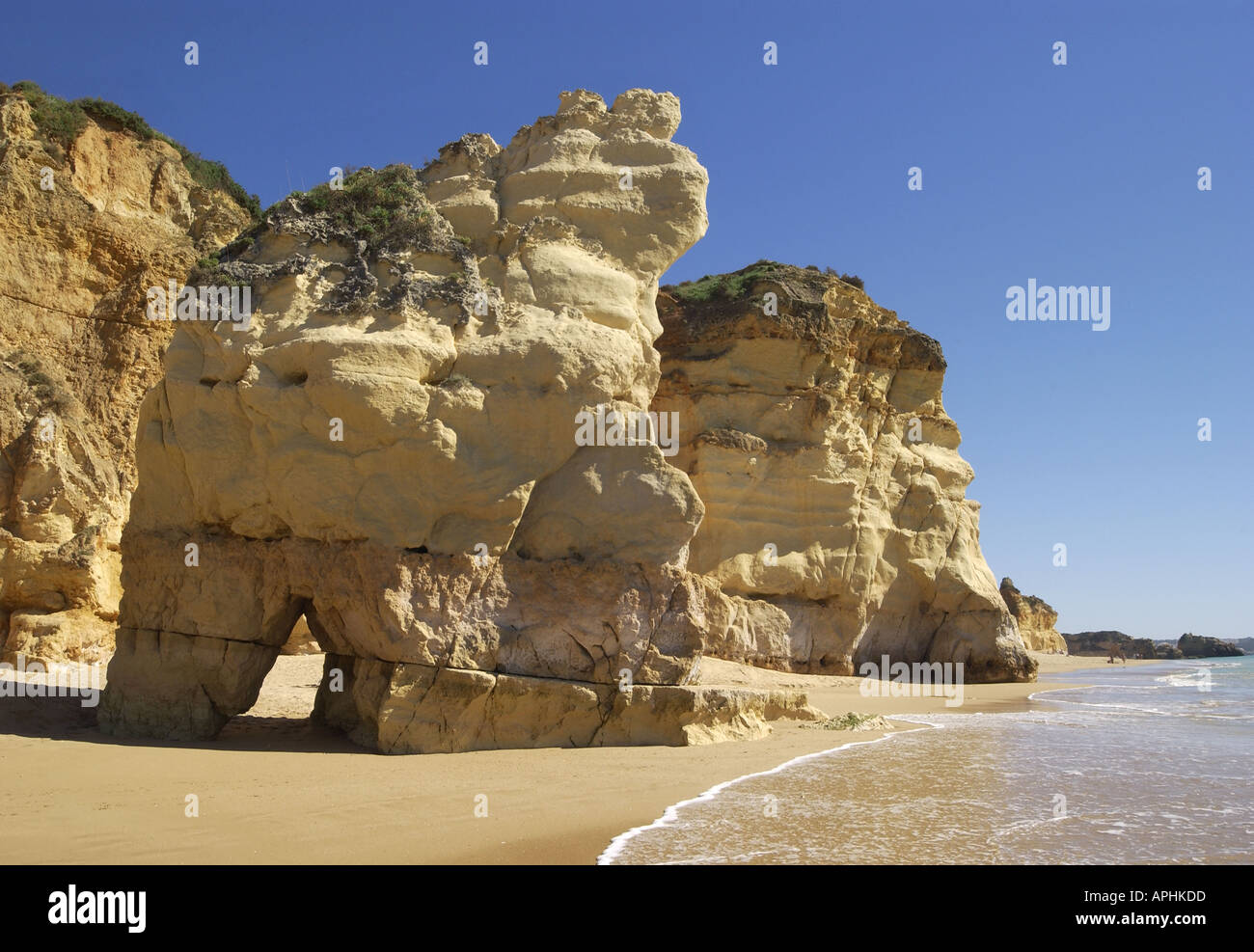 Il Portogallo Algarve Praia da rocha beach e formazioni rocciose Foto Stock