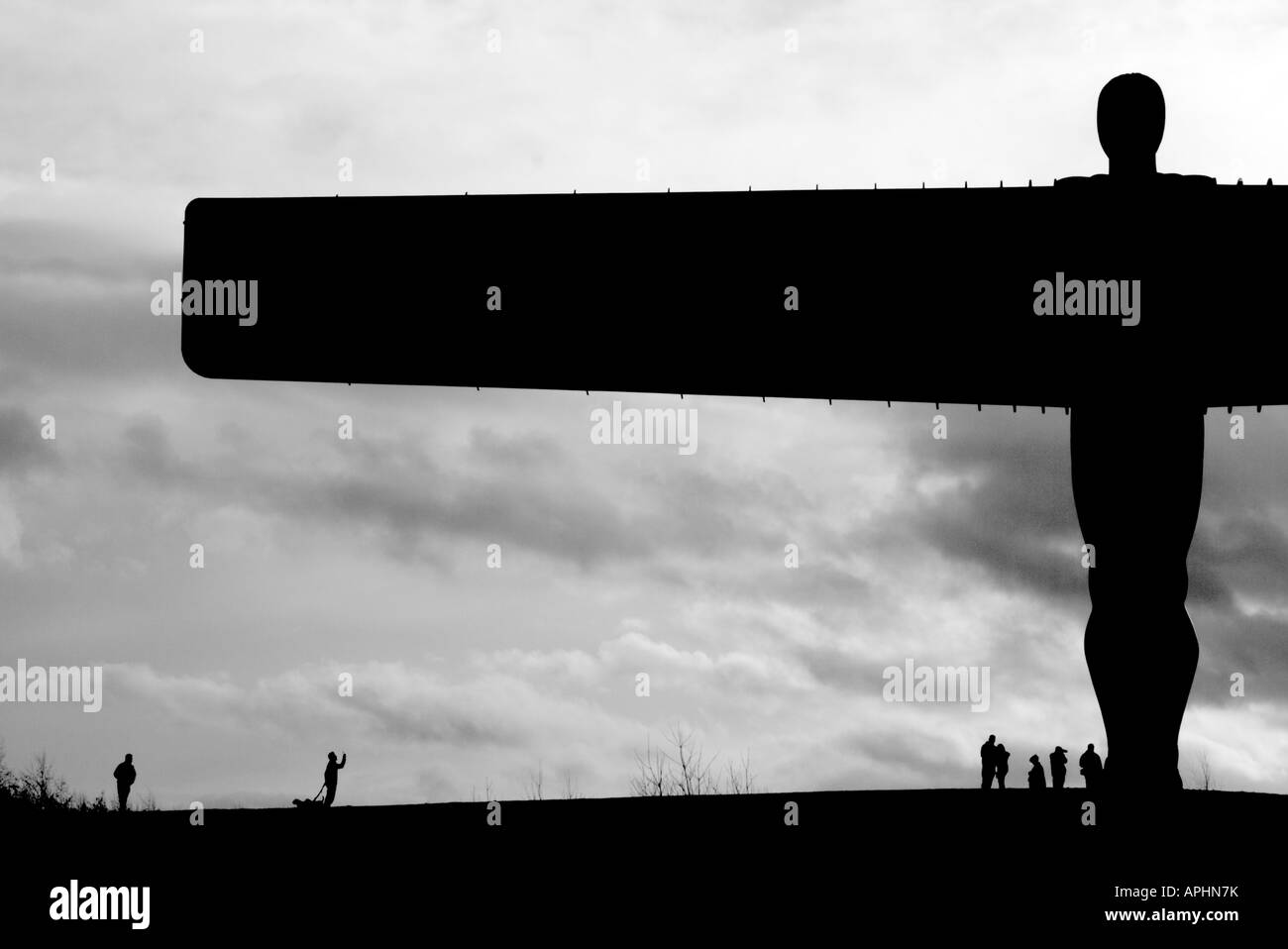Angelo della statua del Nord, l'icona dell'Inghilterra del Nord per la costruzione della nave. Scultore, Antony Gormley, conosciuto localmente, Rusty Rita, A1, Newcastle, Gateshead, vista Foto Stock