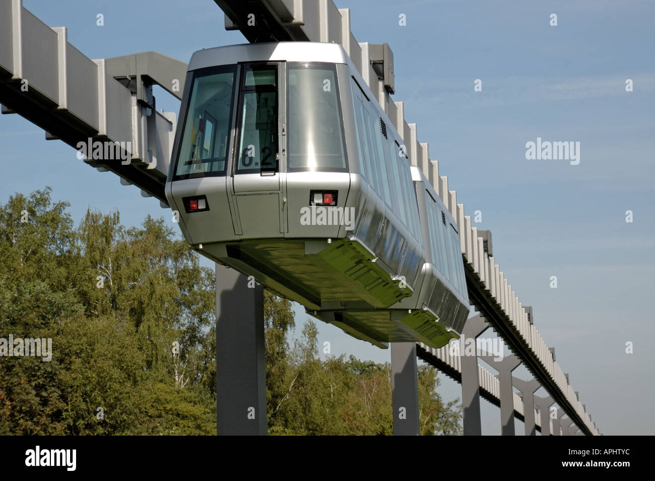 Lo Skytrain, Duesseldorf International Airport, Germania. Foto Stock
