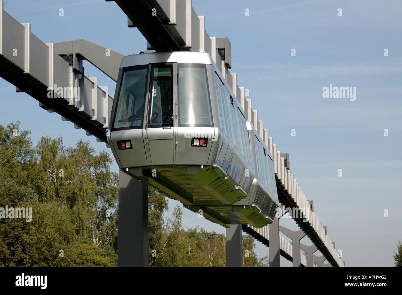 Lo Skytrain, Duesseldorf International Airport, Germania. Foto Stock