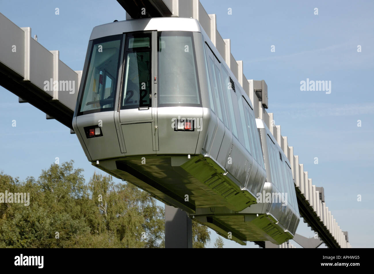 Lo Skytrain, Duesseldorf International Airport, Germania. Foto Stock