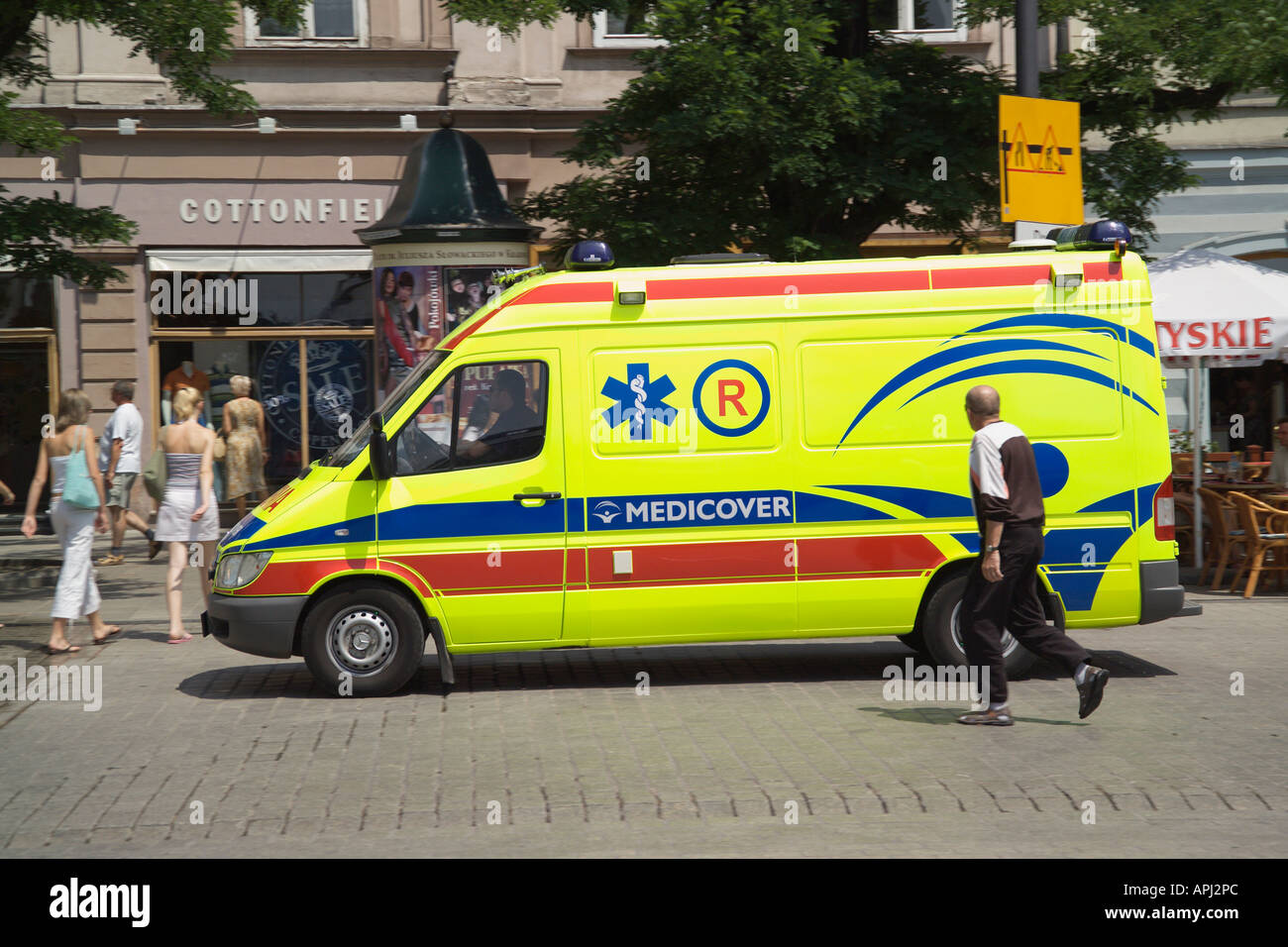 Ambulanza Cracovia Polonia Foto Stock