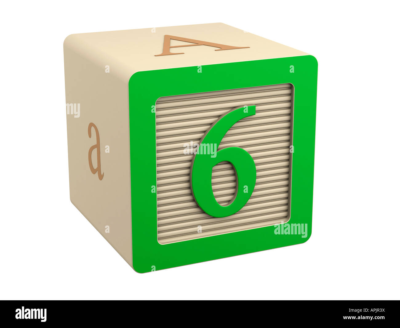 Toy blocco di legno verde 6 6 Foto Stock