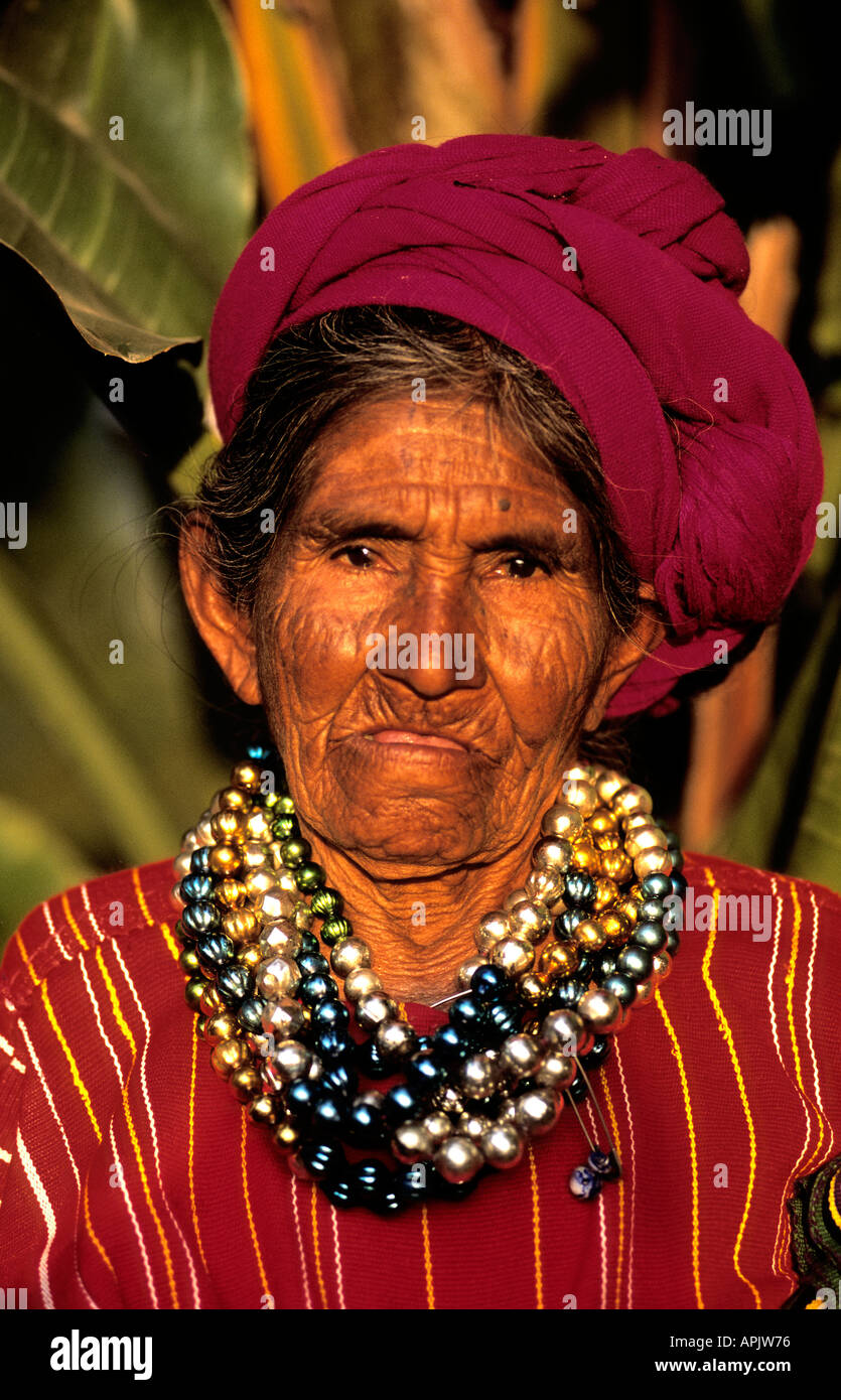 Antigua Guatemala vecchia donna Foto Stock