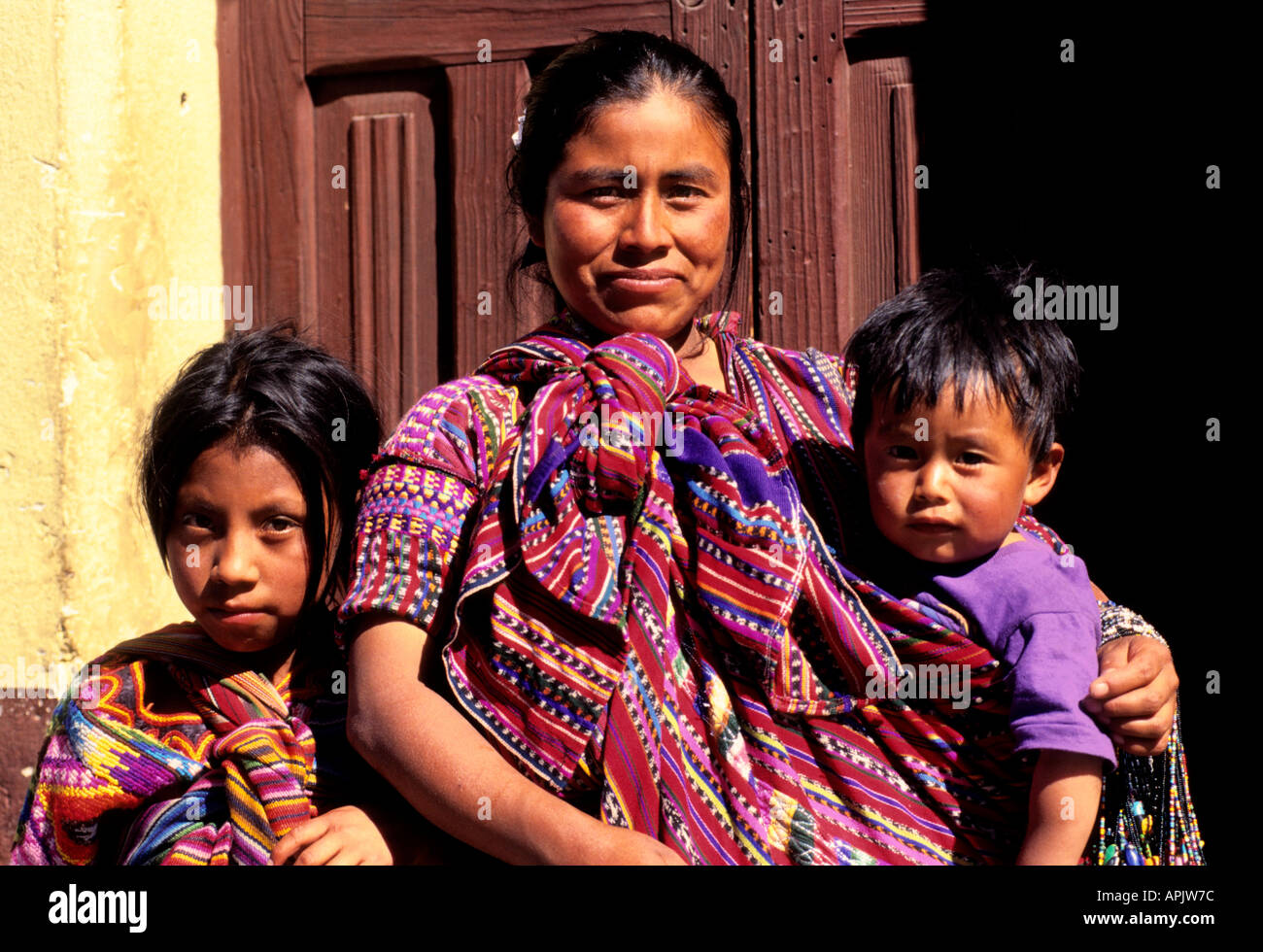 Antigua Guatemala donna sorriso Foto Stock