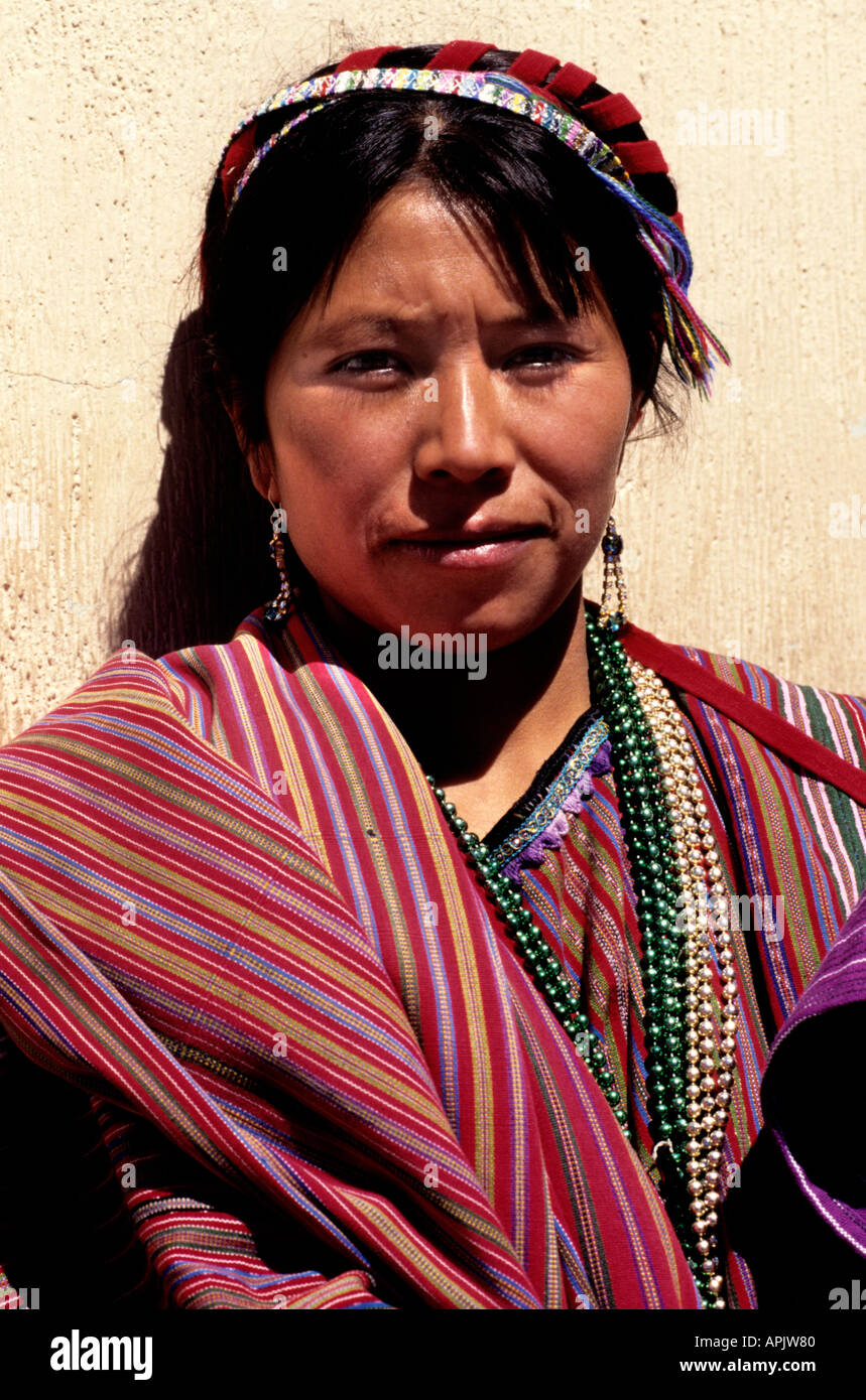 Antigua Guatemala donna sorriso Foto Stock