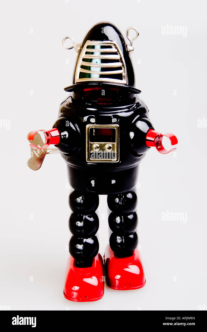 Giocattolo robot orologeria Foto Stock