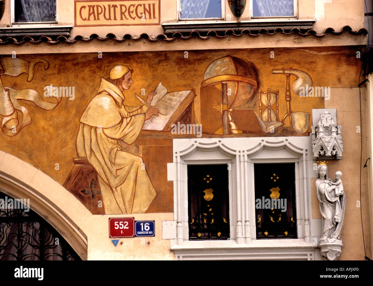 Praga Repubblica Ceca affresco dipinto arte raffigurazione foto ritratto Foto Stock