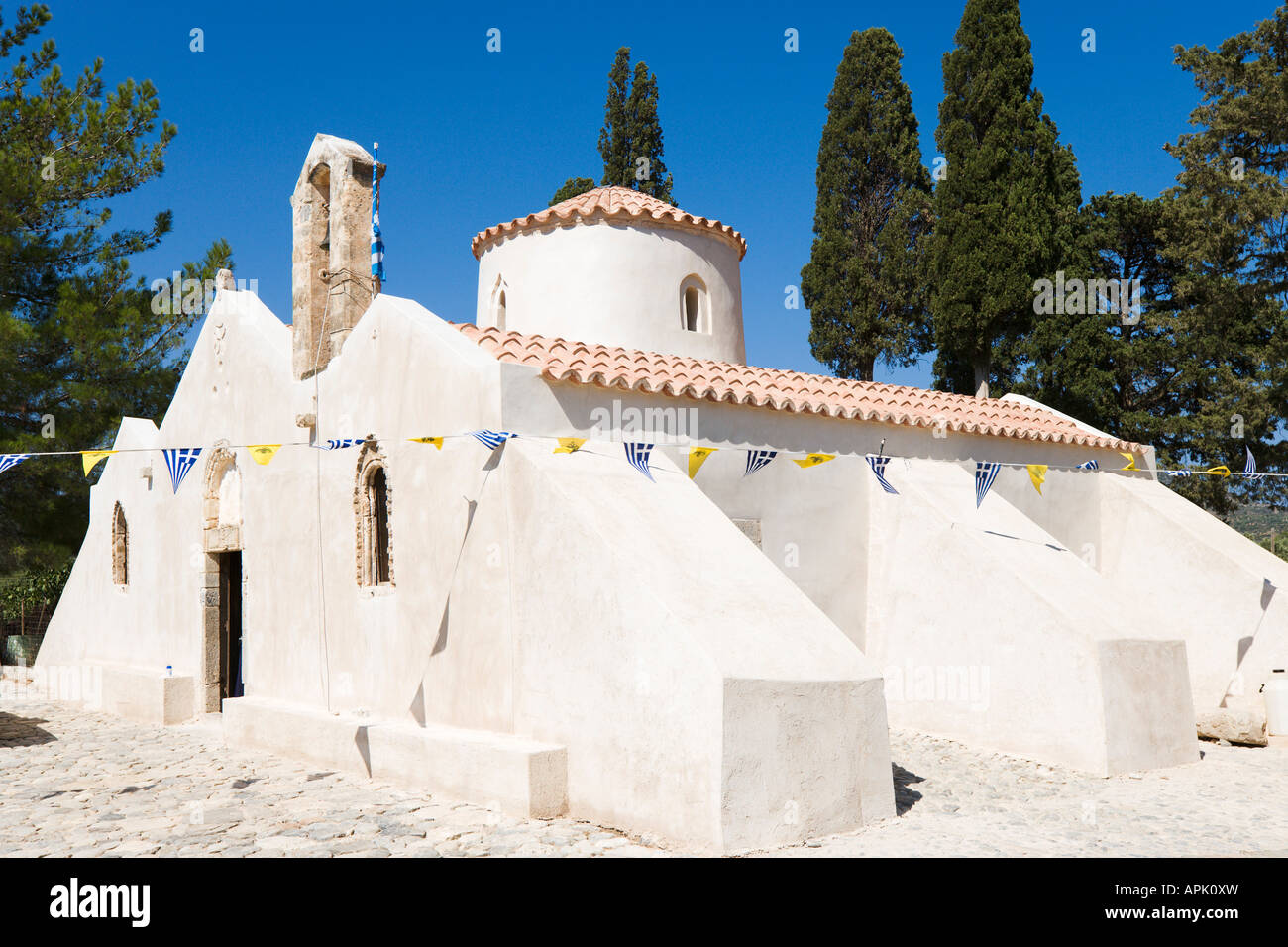 La chiesa bizantina di Panayia Kira, Kritsa, vicino a Agios Nikolaos, Costa Nord Est, Creta, Grecia Foto Stock