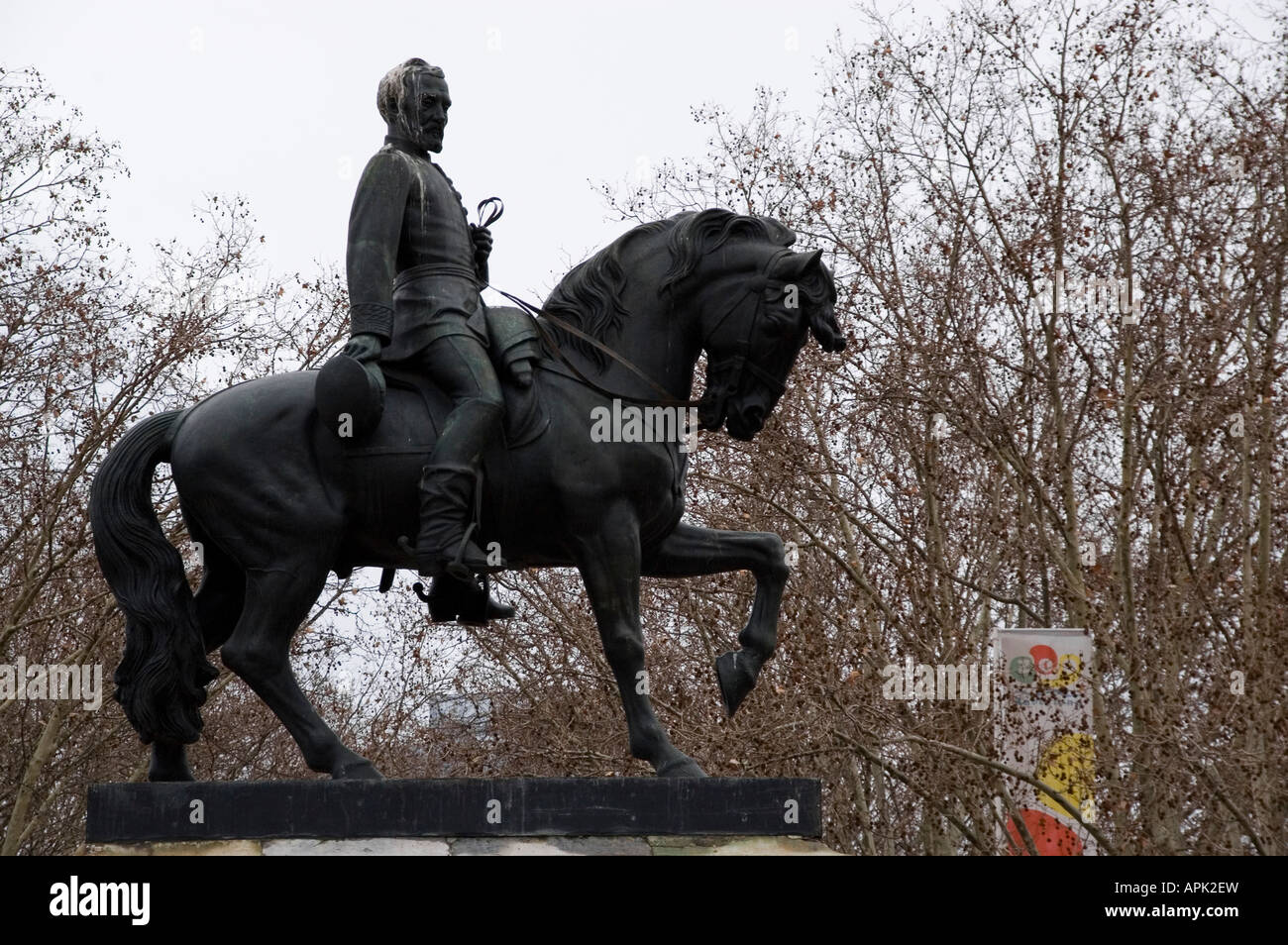Prim generale statua equestre Foto Stock