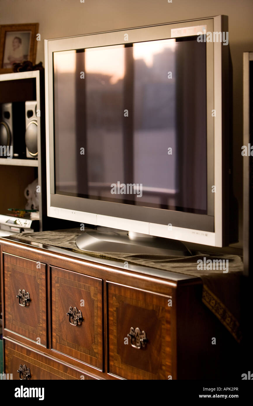 Schermo piatto tv al plasma. Foto Stock