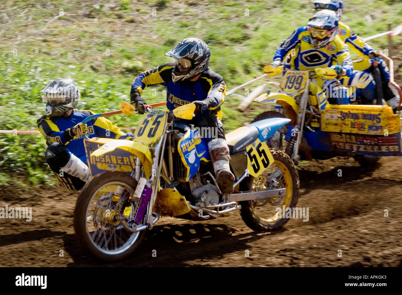 Sidecar Motocross gara Foto Stock