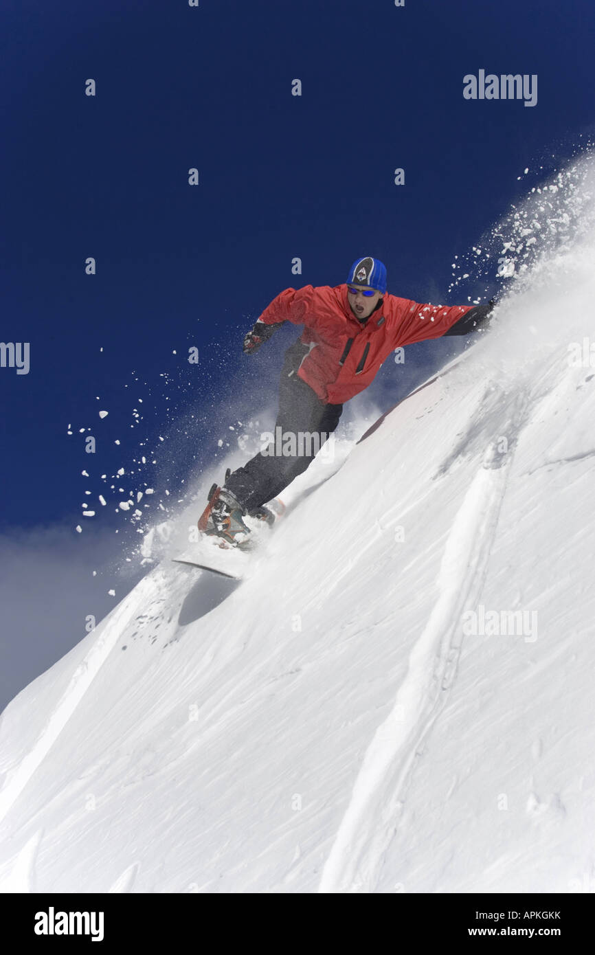 Voce maschile snowboarder, Austria Foto Stock