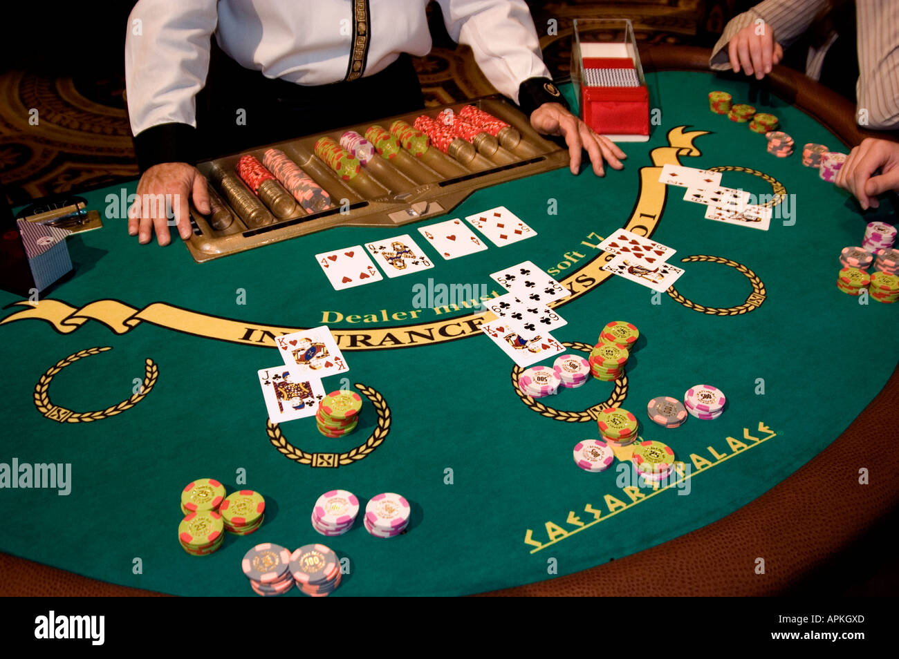 Blackjack tabella in Las Vegas Nevada Caesars Palace e Casino Foto Stock