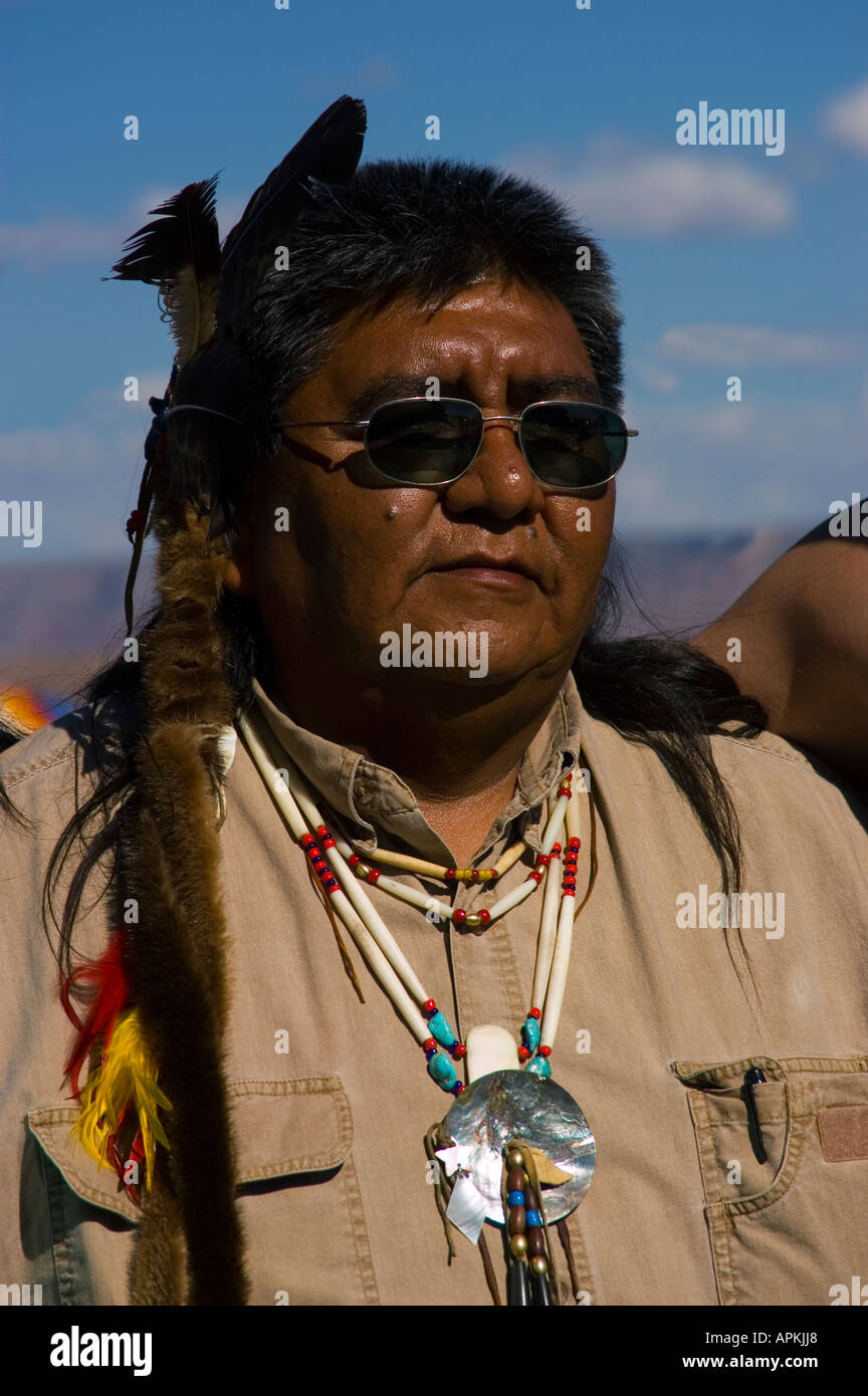 Hualapai Indian uomo Grand Canyon Arizona AZ faccia Native American ritratto Foto Stock