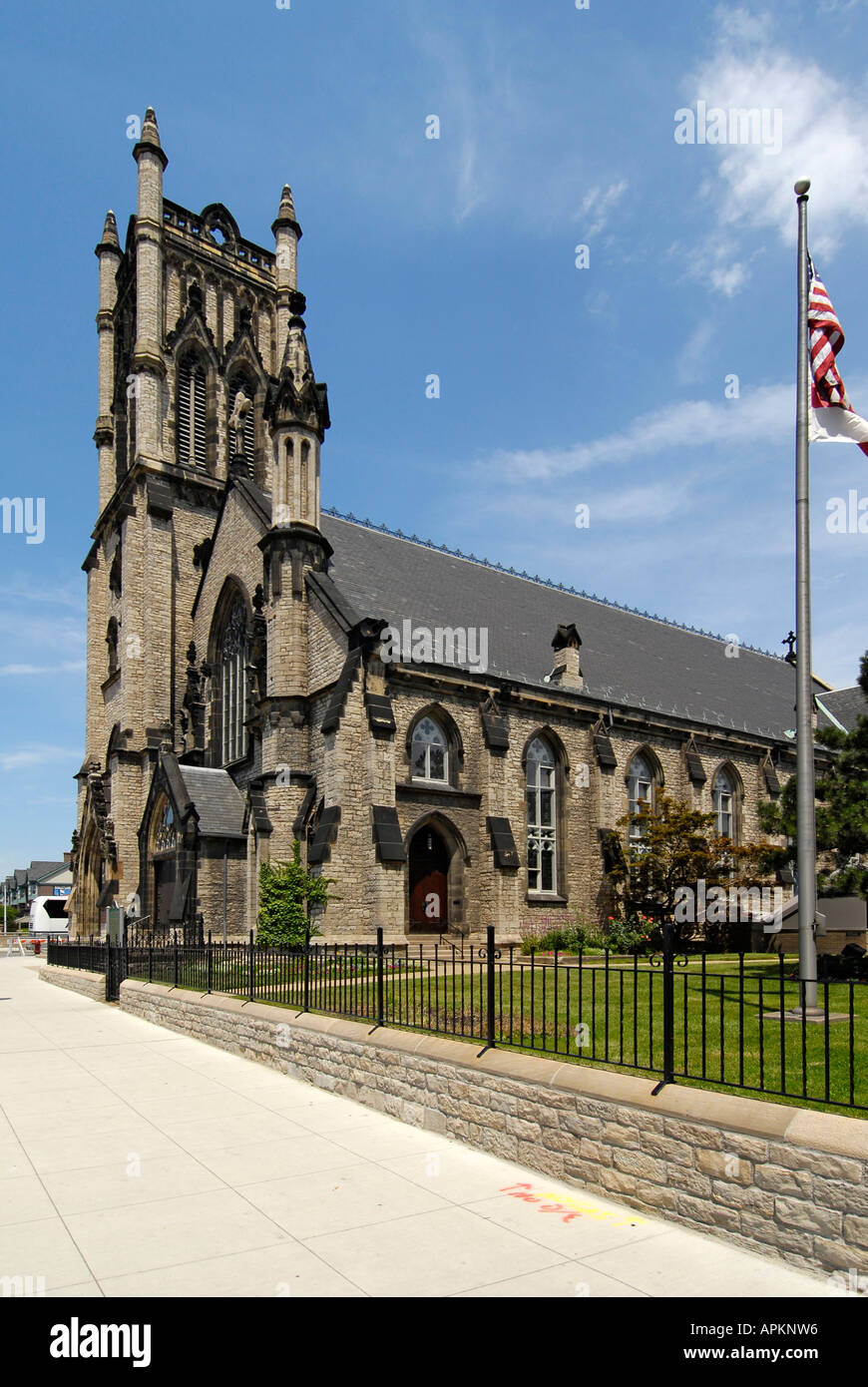 Storico Trinity chiesa luterana downtown Detroit Michigan Foto Stock