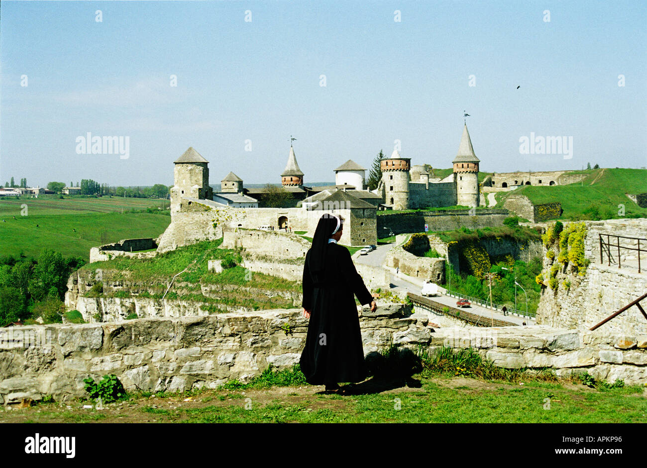 Kamenets Podolskiy, città vecchia, Ucraina, Ukrania, castello, storia antica, nun, Troy, bridge Foto Stock