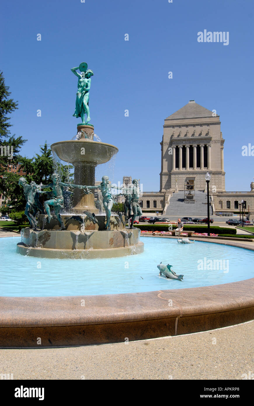 Parco di università commemorare la storia nel centro di Indianapolis in Indiana Foto Stock