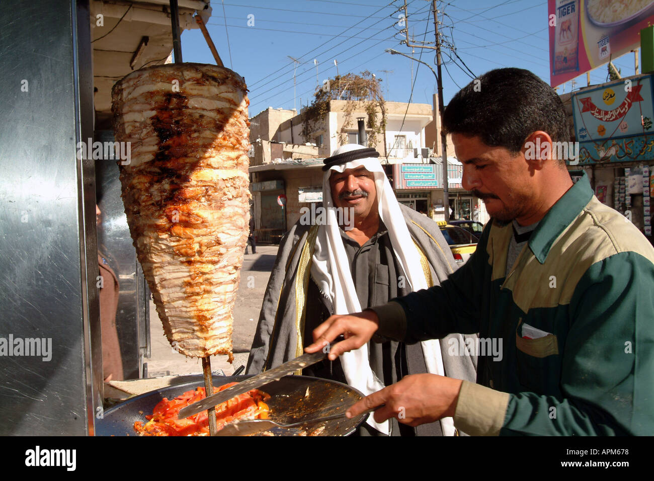 Shawerma giordani Döner Kebab food Foto Stock