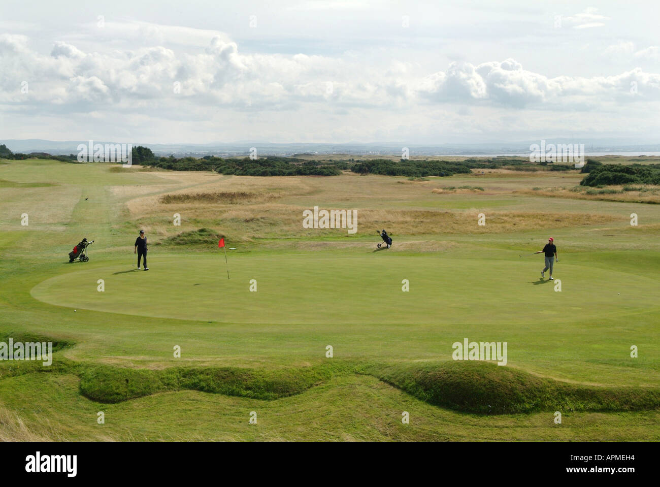 Golfisti sul campo da golf Royal Troon Links, Scozia 2006 Foto Stock