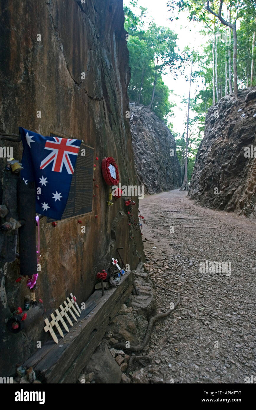 Hellfire Pass Governo australiano memorial walking trail della Thailandia Foto Stock