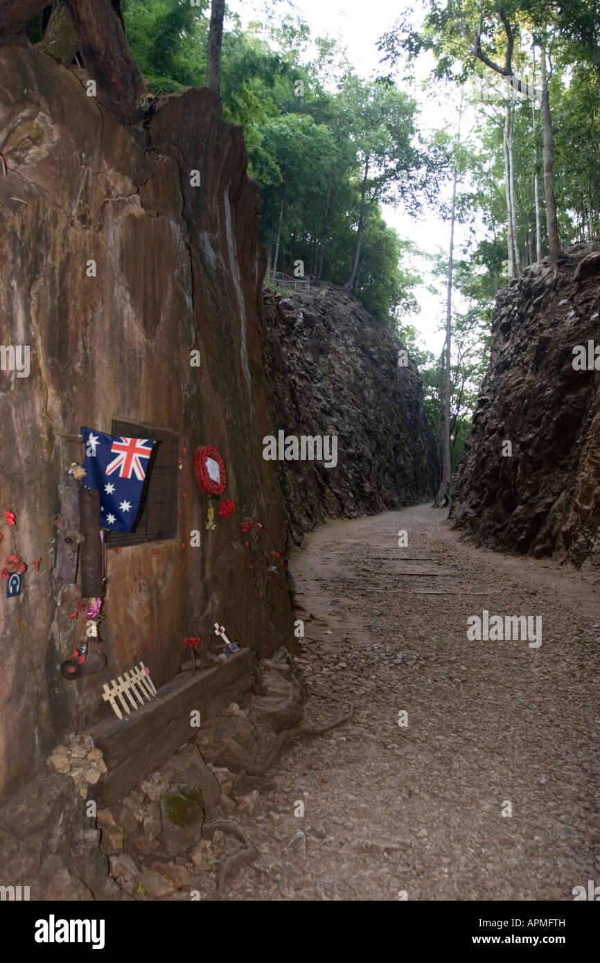 Hellfire Pass Governo australiano memorial walking trail della Thailandia Foto Stock