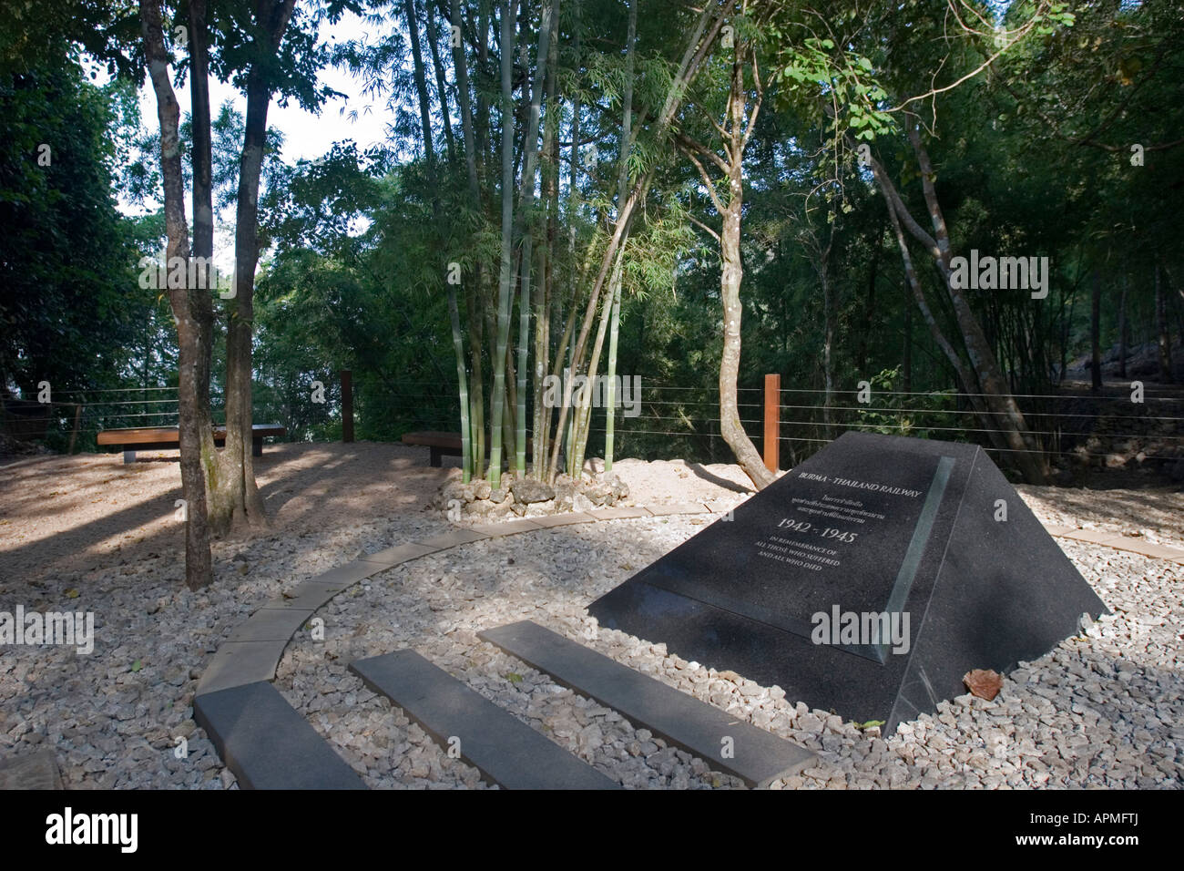 Hellfire Pass Governo australiano memorial walking trail della Thailandia Foto Stock
