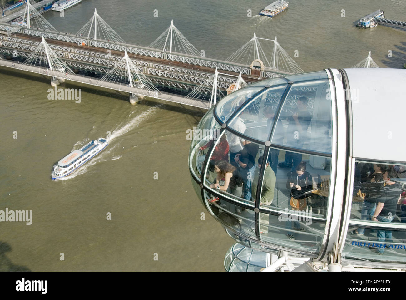 Il British Airways London Eye Observation Wheel London Inghilterra England Foto Stock