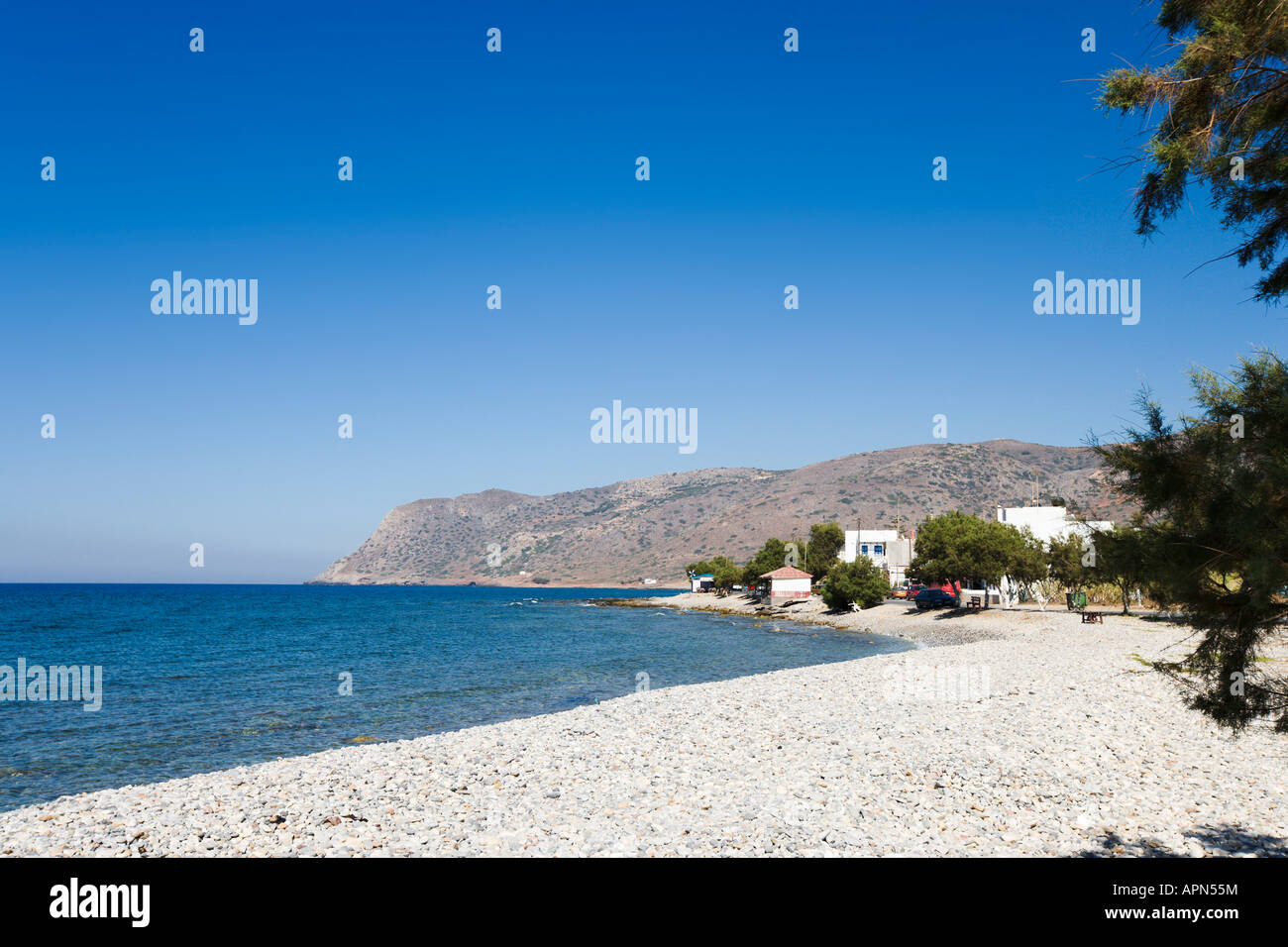 Spiaggia, Milatos, provincia di Lasithi, costa nord di Creta, Grecia Foto Stock