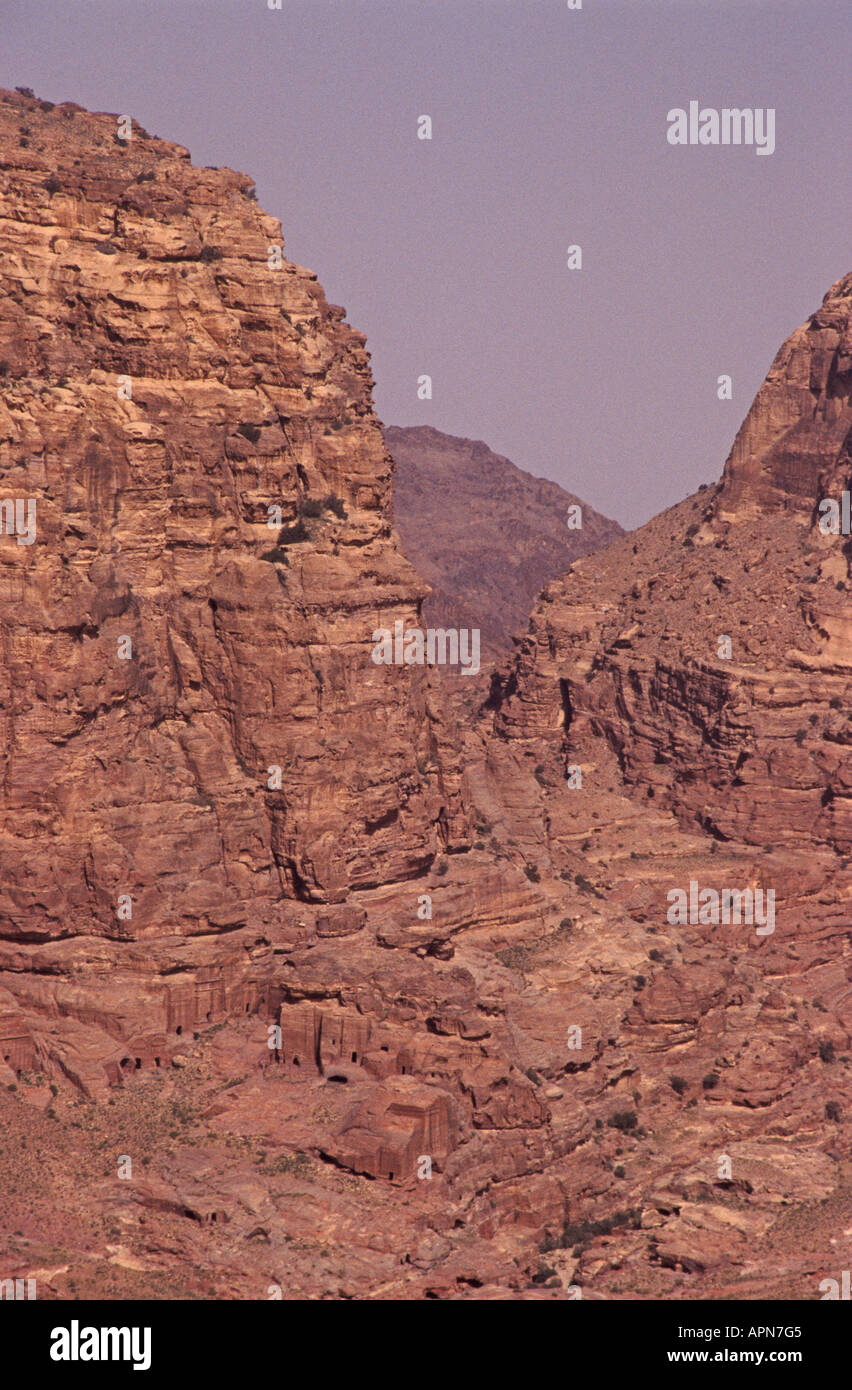 La Giordania una vista dall'alto luogo del sacrificio in Petra Foto Stock