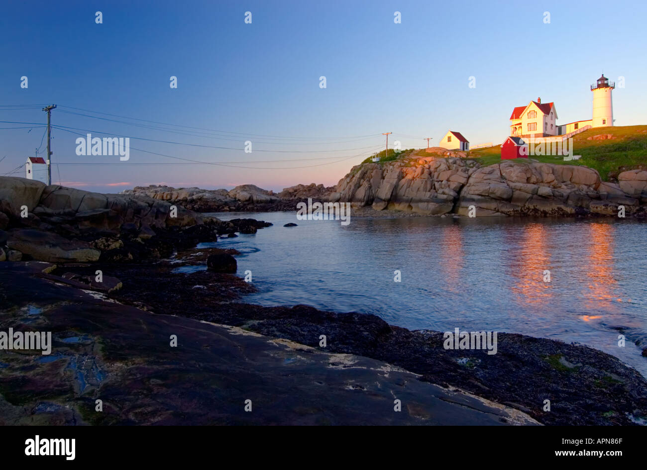 Cape Neddick Luce, Sohier Park, il Yorks, York, Maine, Stati Uniti Foto Stock
