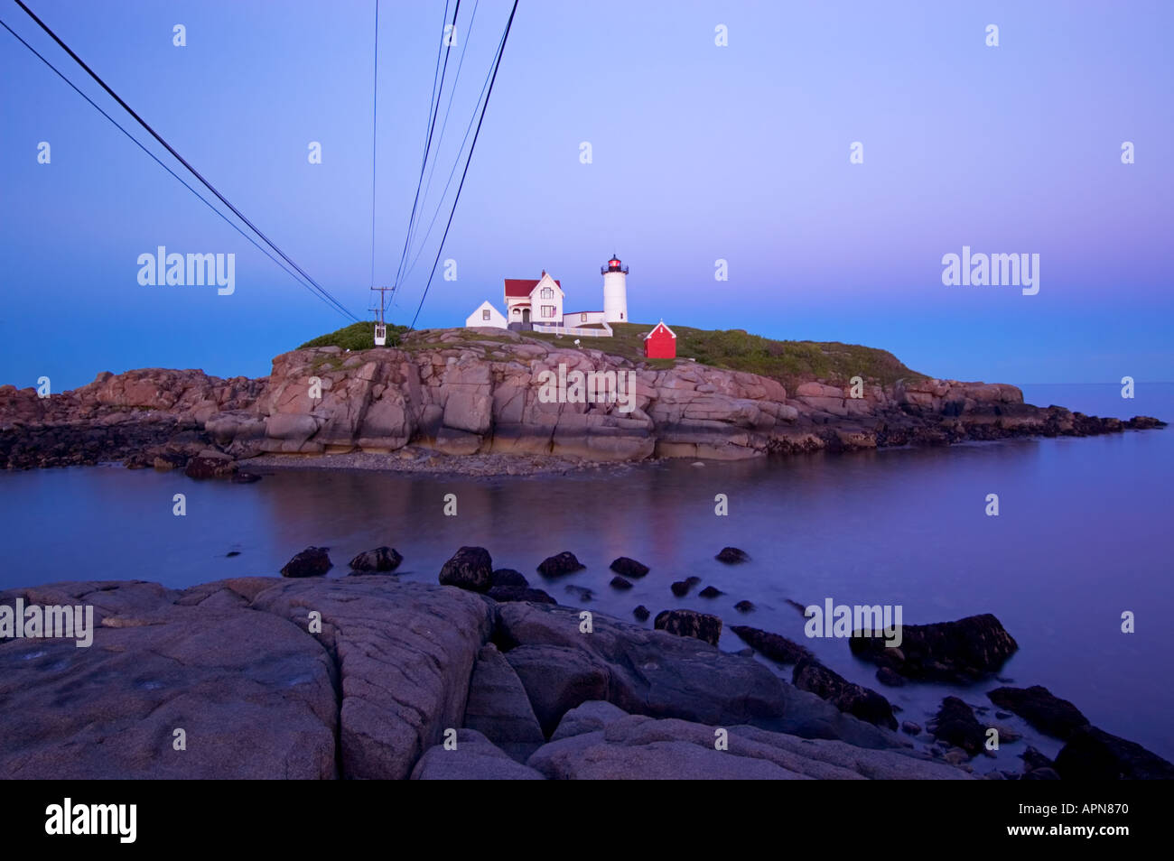 Cape Neddick Luce, Sohier Park, il Yorks, York, Maine, Stati Uniti Foto Stock