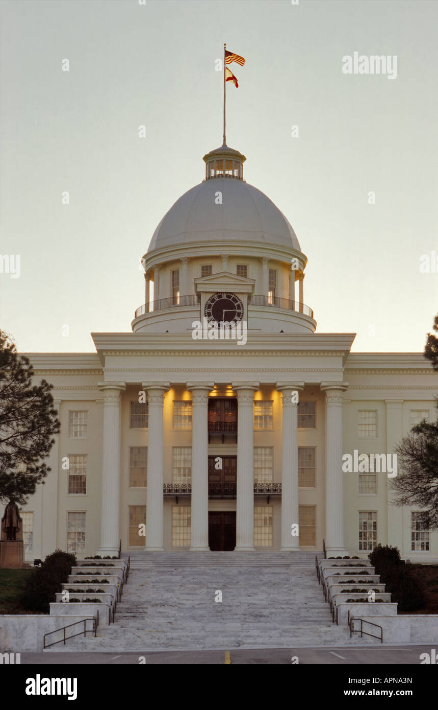 State Capitol a sunrise Montgomery in Alabama USA Foto Stock