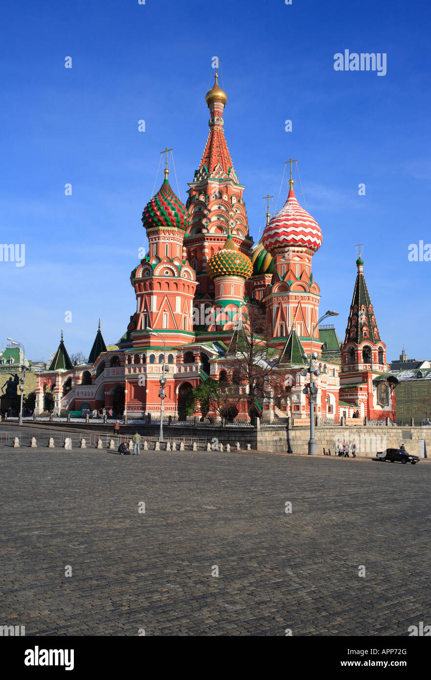 Architettura della chiesa, la cattedrale di San Basilio (XVI secolo), il Cremlino e la piazza Rossa di Mosca, Russia Foto Stock