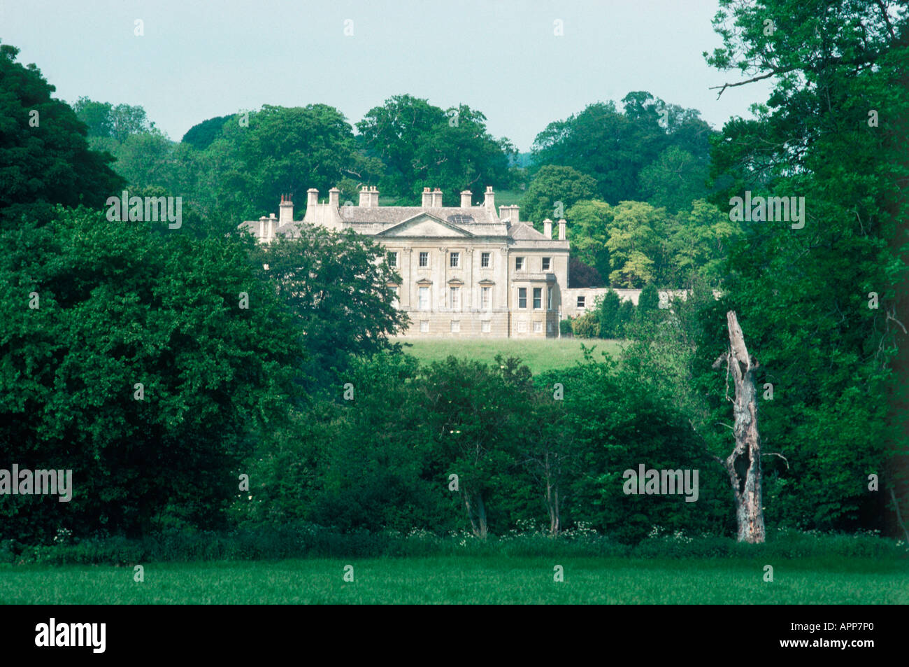 Costruito per Earl Talbot nel XVIII secolo Barrington Park House sorge in un ambiente verdeggiante Foto Stock
