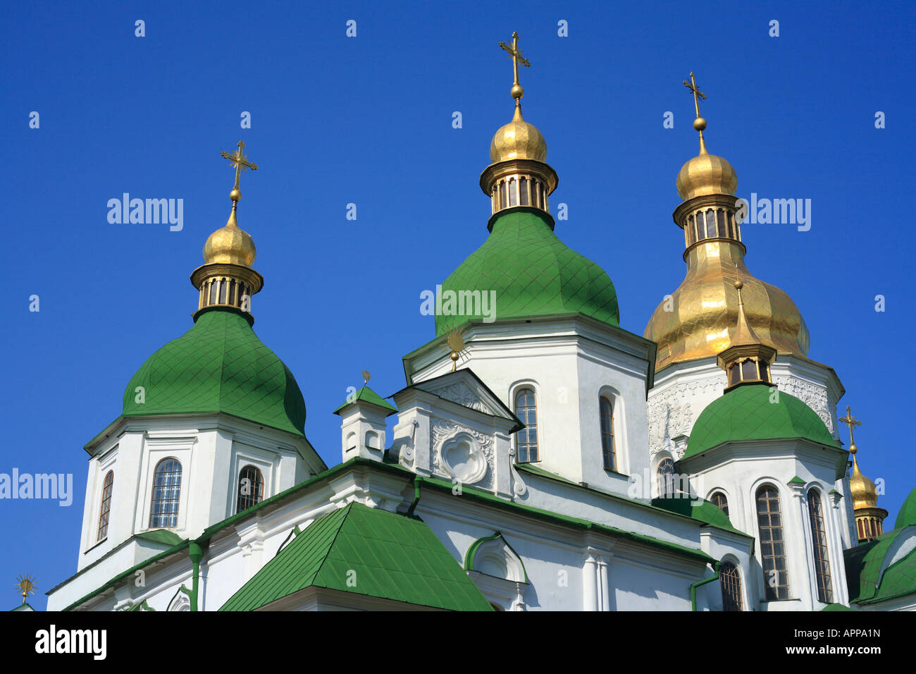 Architettura della chiesa di Saint Sophia cattedrale, Kiev, Ucraina Foto Stock