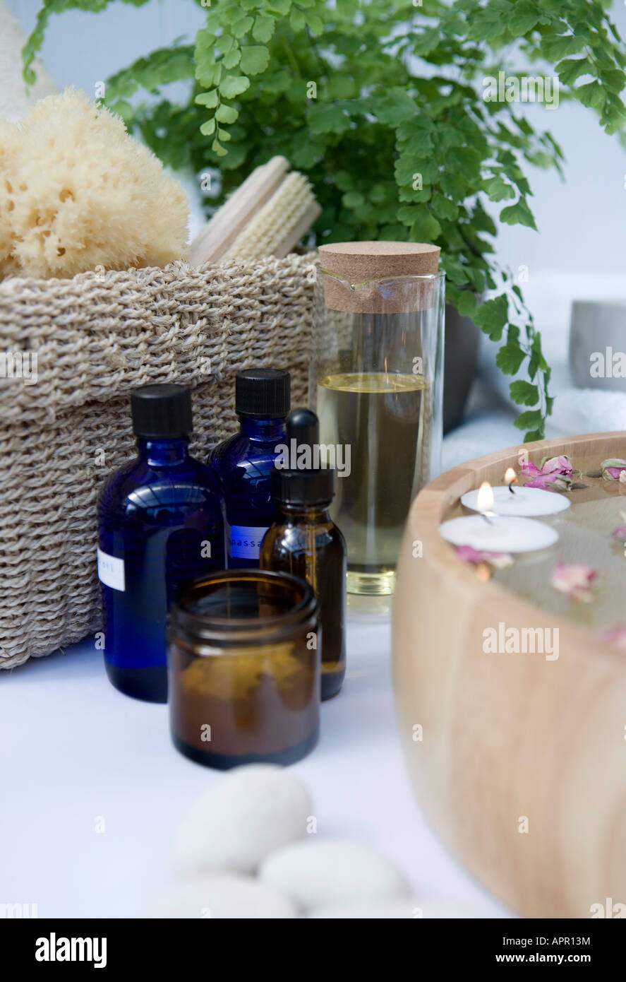 Bagno termale impostazione Foto Stock