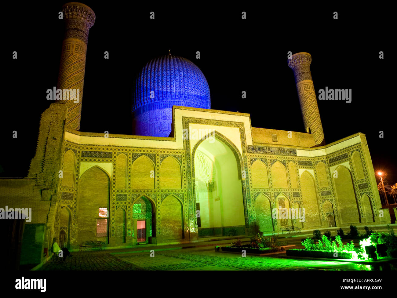 La cupola in piastrelle di Guri Amir - Tamerlane il mausoleo di Samarcanda Foto Stock