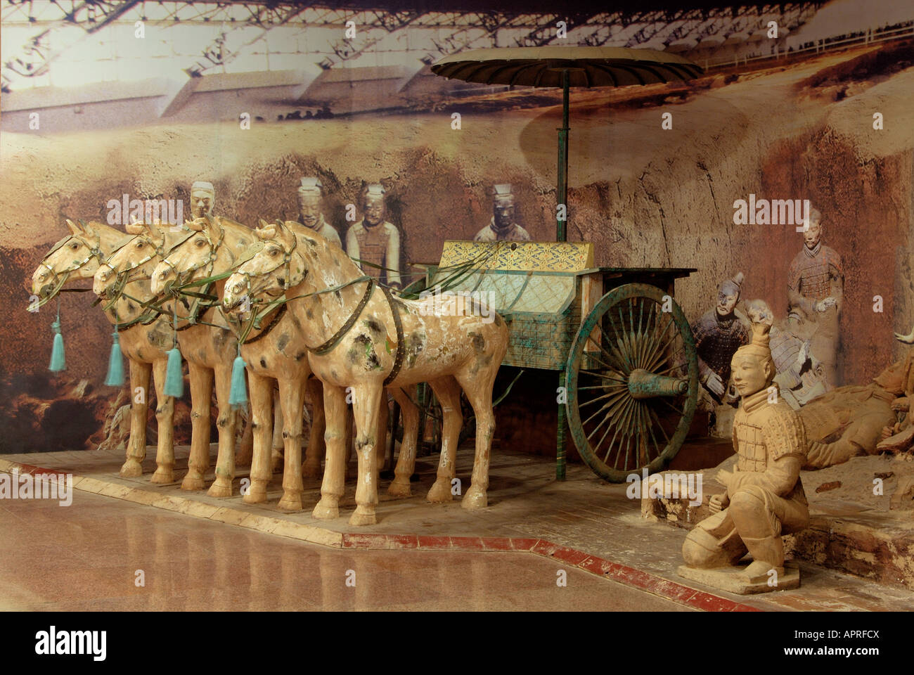 Xian museo di terracotta carro di bronzo per l'imperatore Cina Foto Stock