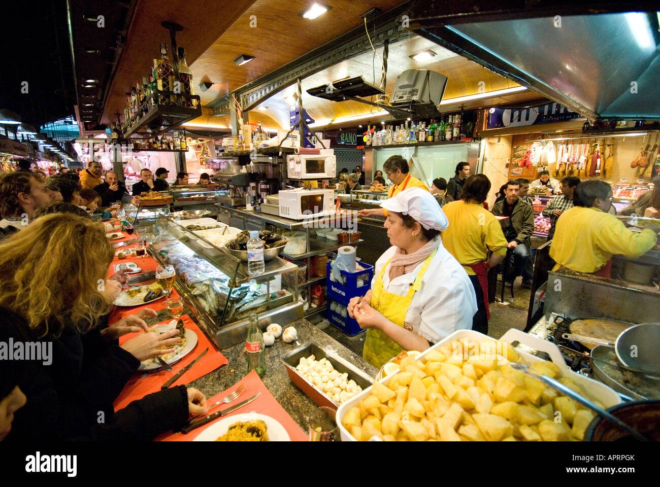 Il cibo in stallo Mercat de Sant Josep Foto Stock