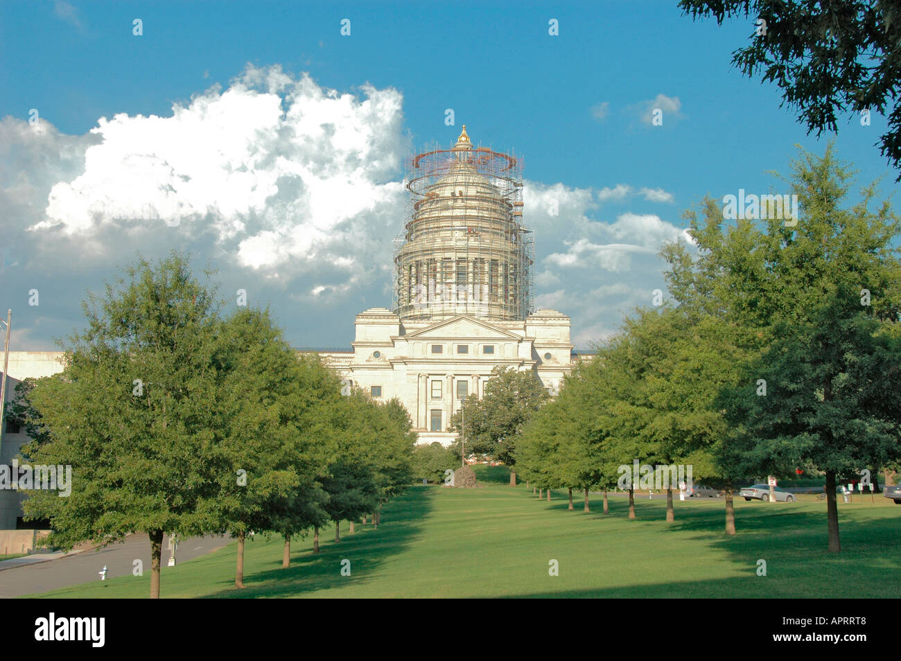 State Capitol a Little Rock Arkansas con il Little Rock nove statua testamento Foto Stock