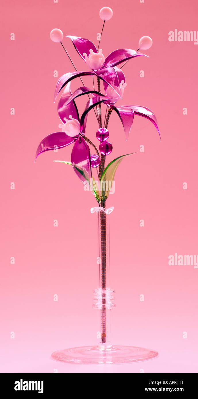 Fiori lilla fatta di occhiali Foto Stock
