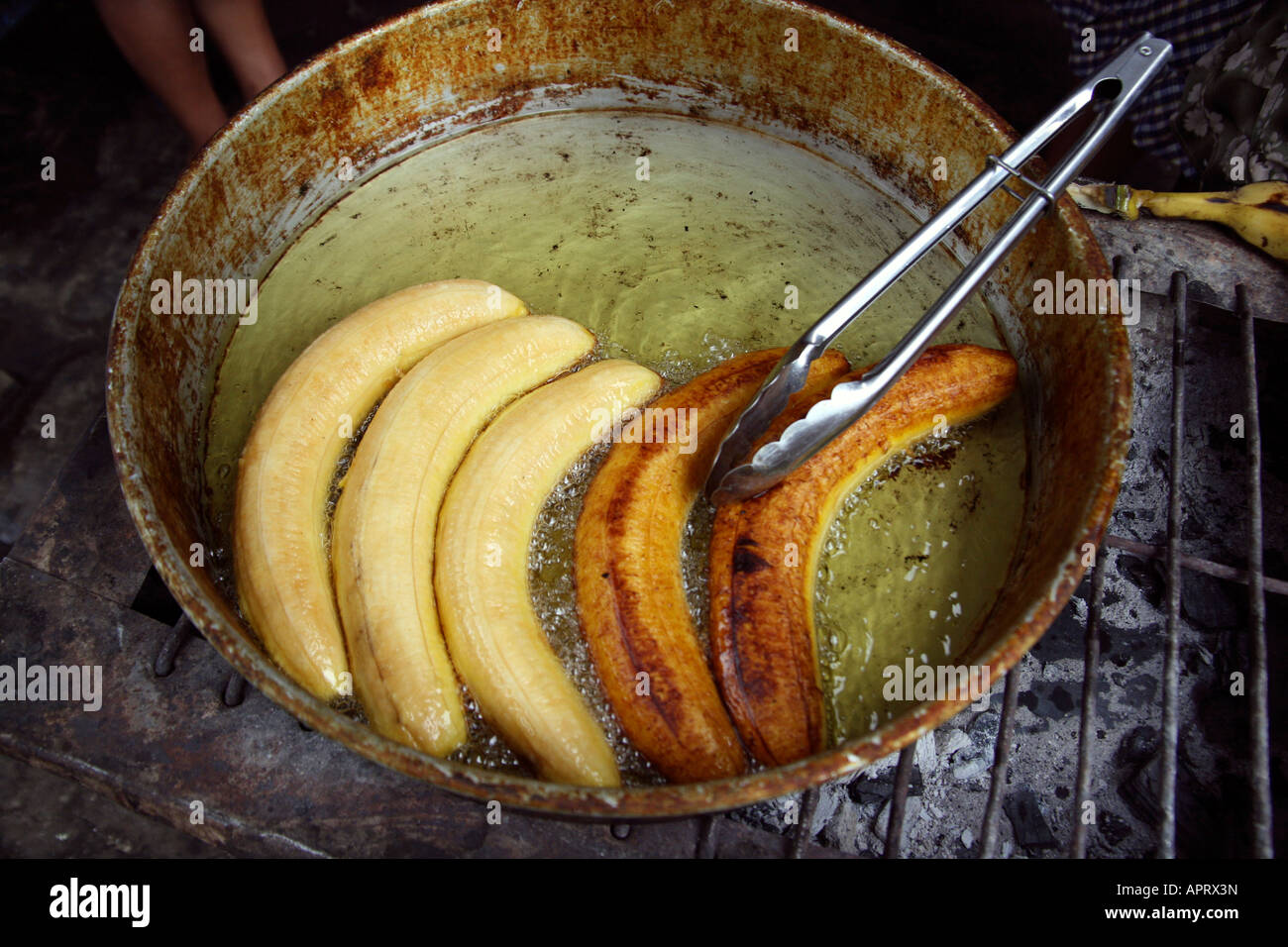 Banane fritte Foto Stock