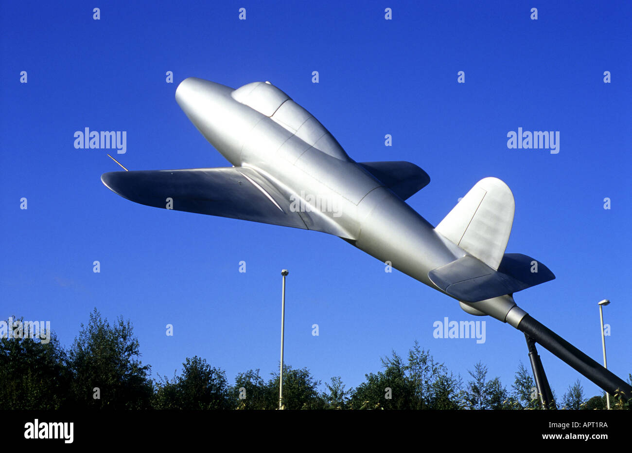Il Whittle Jet memorial, Lutterworth Leicestershire, England, Regno Unito Foto Stock