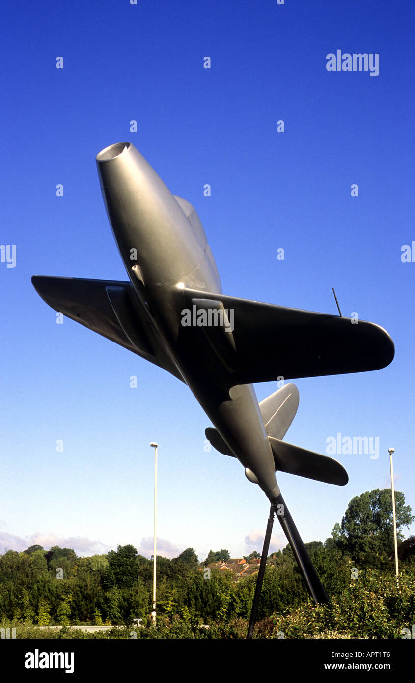 Il Whittle Jet memorial, Lutterworth Leicestershire, England, Regno Unito Foto Stock